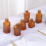 Vintage Amber Gold Glass Bud Vase Centerpieces
